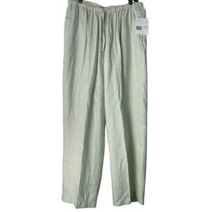 Vintage Elisabeth By Liz Claiborne 100% Linen Wide Leg Pull On Pants Size 16 NWT